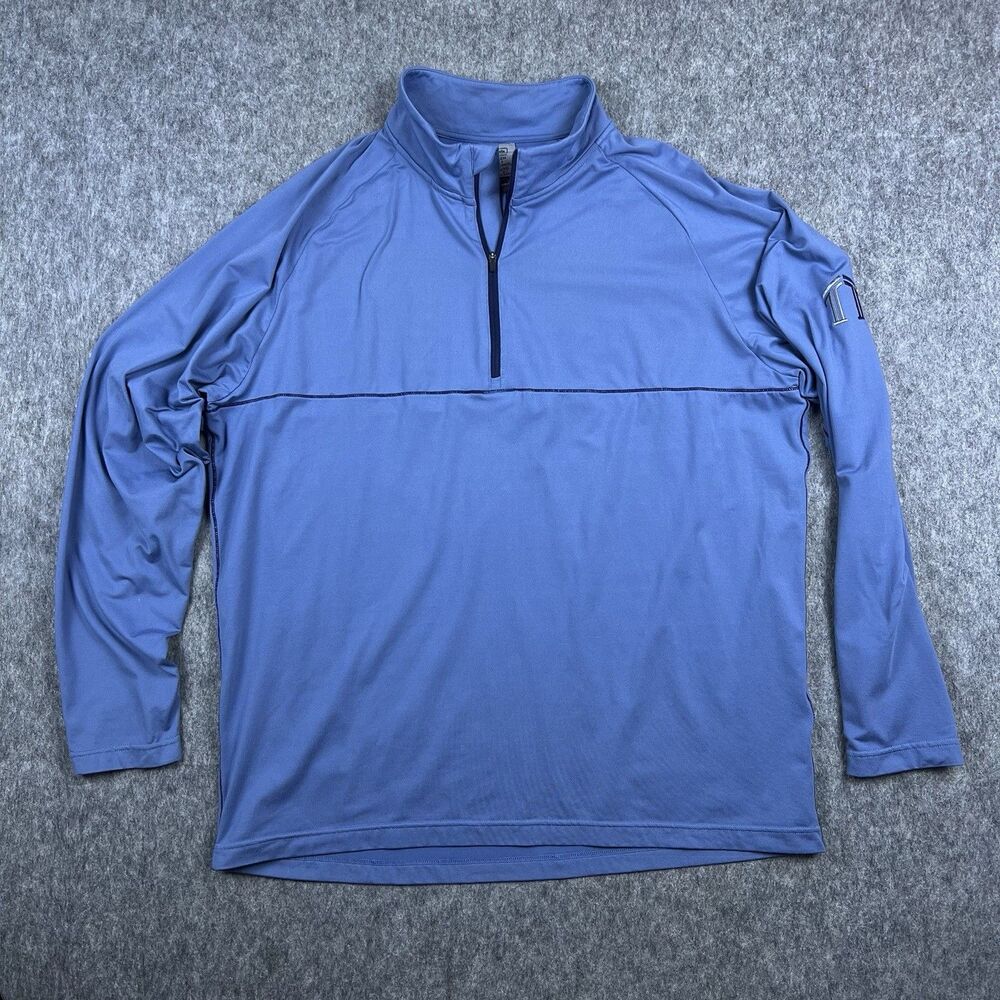 Sun Mountain Men's Quarter Zip Thermal Pullover Blue Long Sleeve Golf Size XL